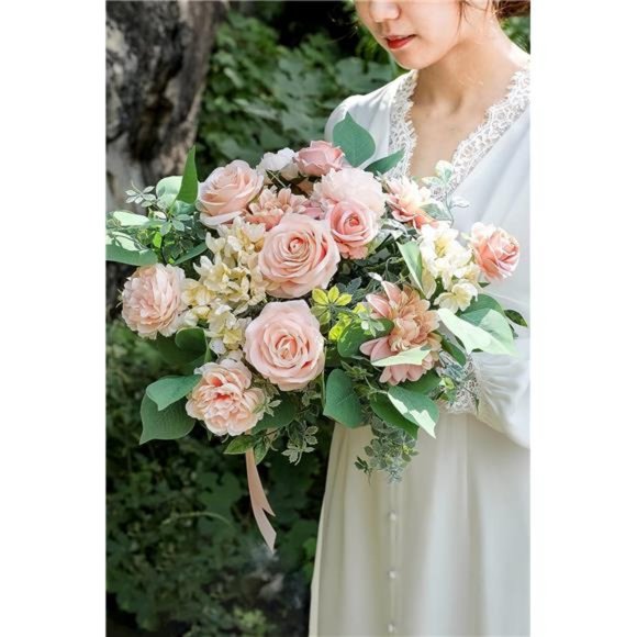 Artificial Flowers Combo Box Set Gradient Color Flower Leaf with Stems for DIY - Picture 3 of 6